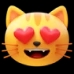 smiling cat with heart eyes